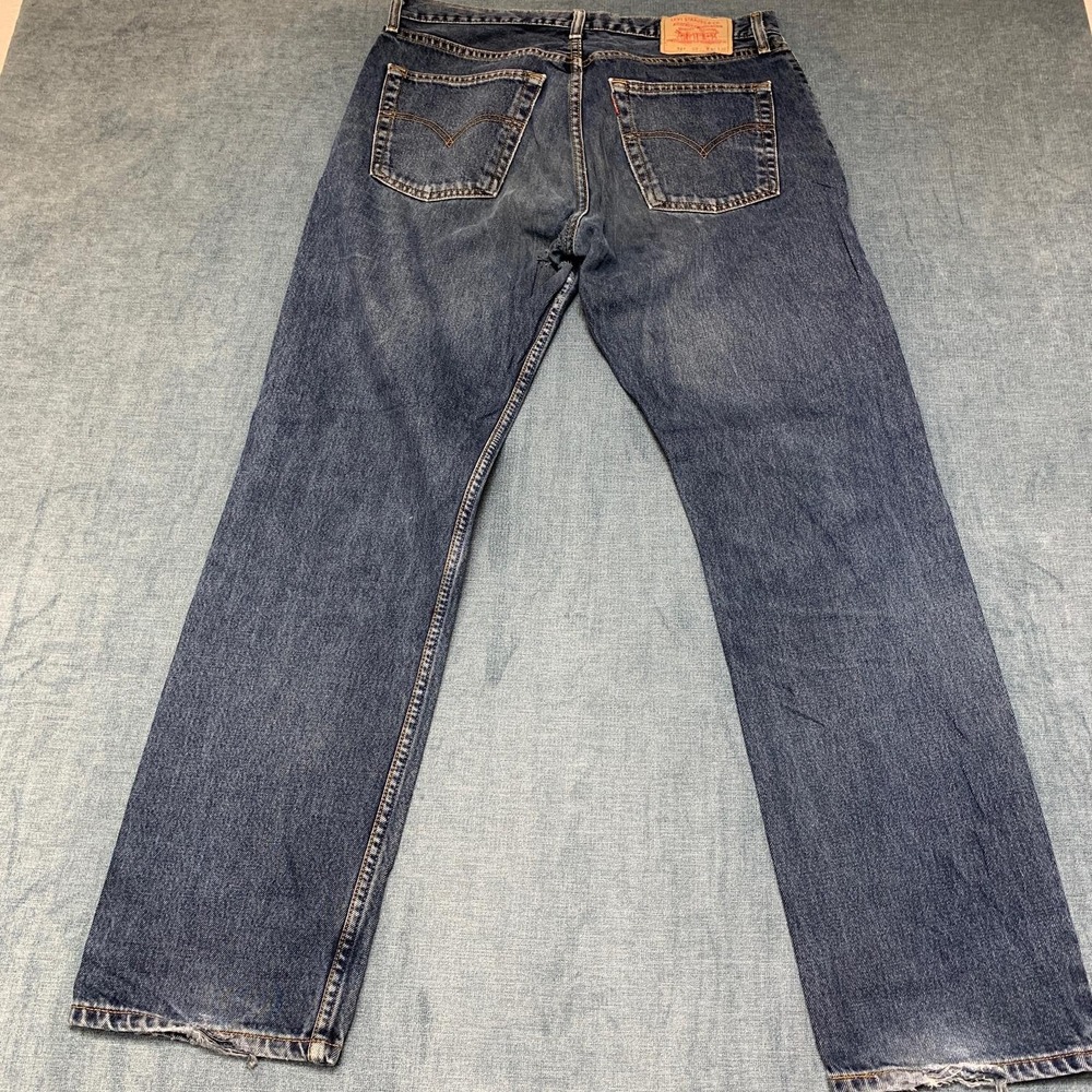 Vintage Levi's 521 Jeans Mens 36x32 Blue Denim Cotton Medium Wash Straight Retro